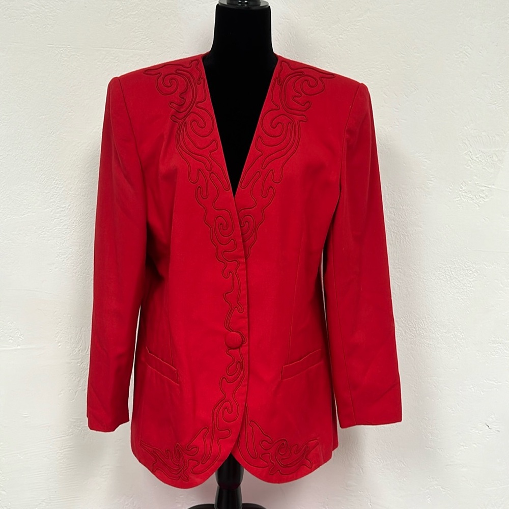 Red jacket with embroidery size 18